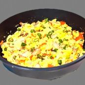 Fresh Onion, Capsicum With Eggs
