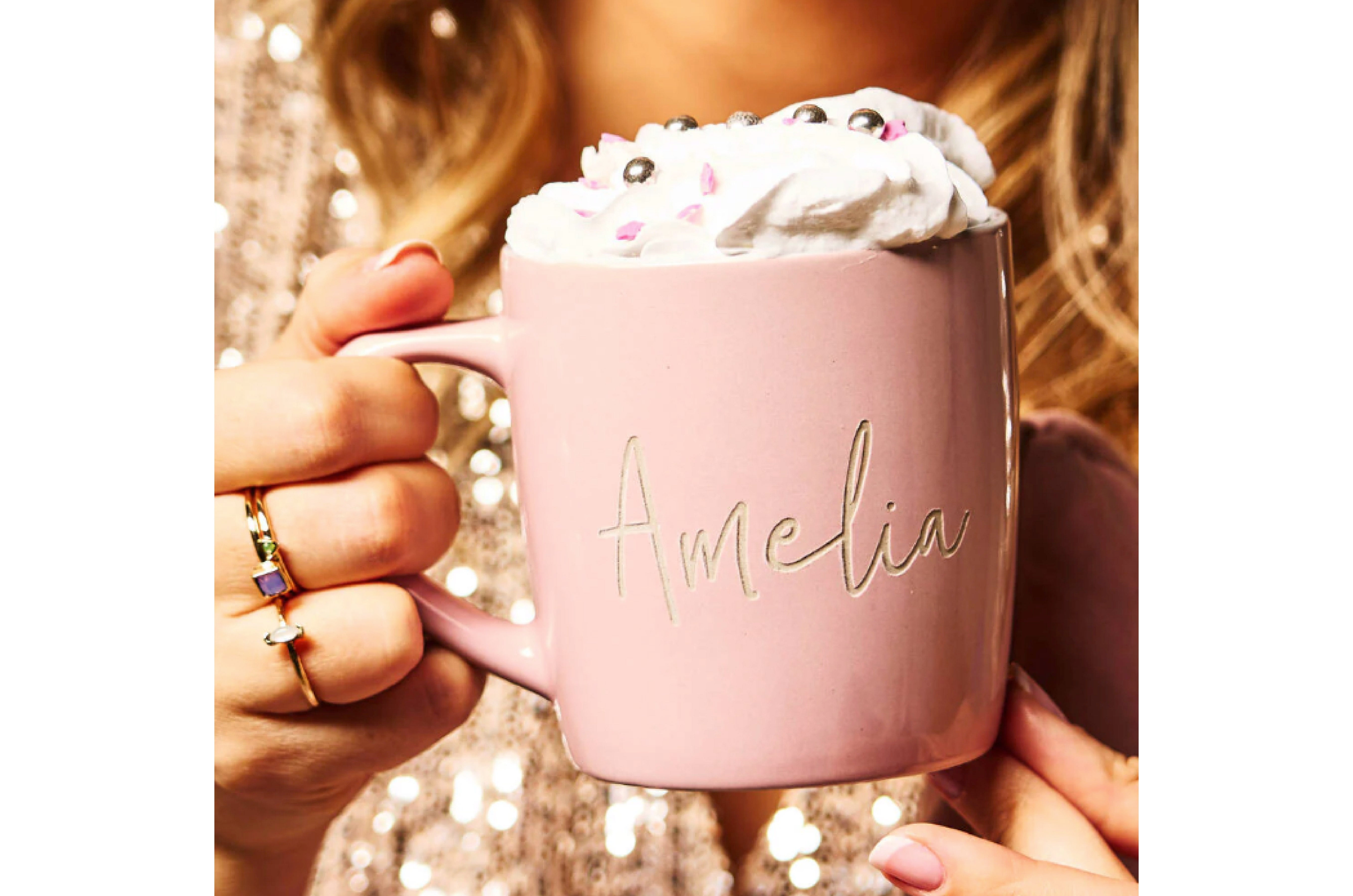 Stoneware Personalised Pink Mug