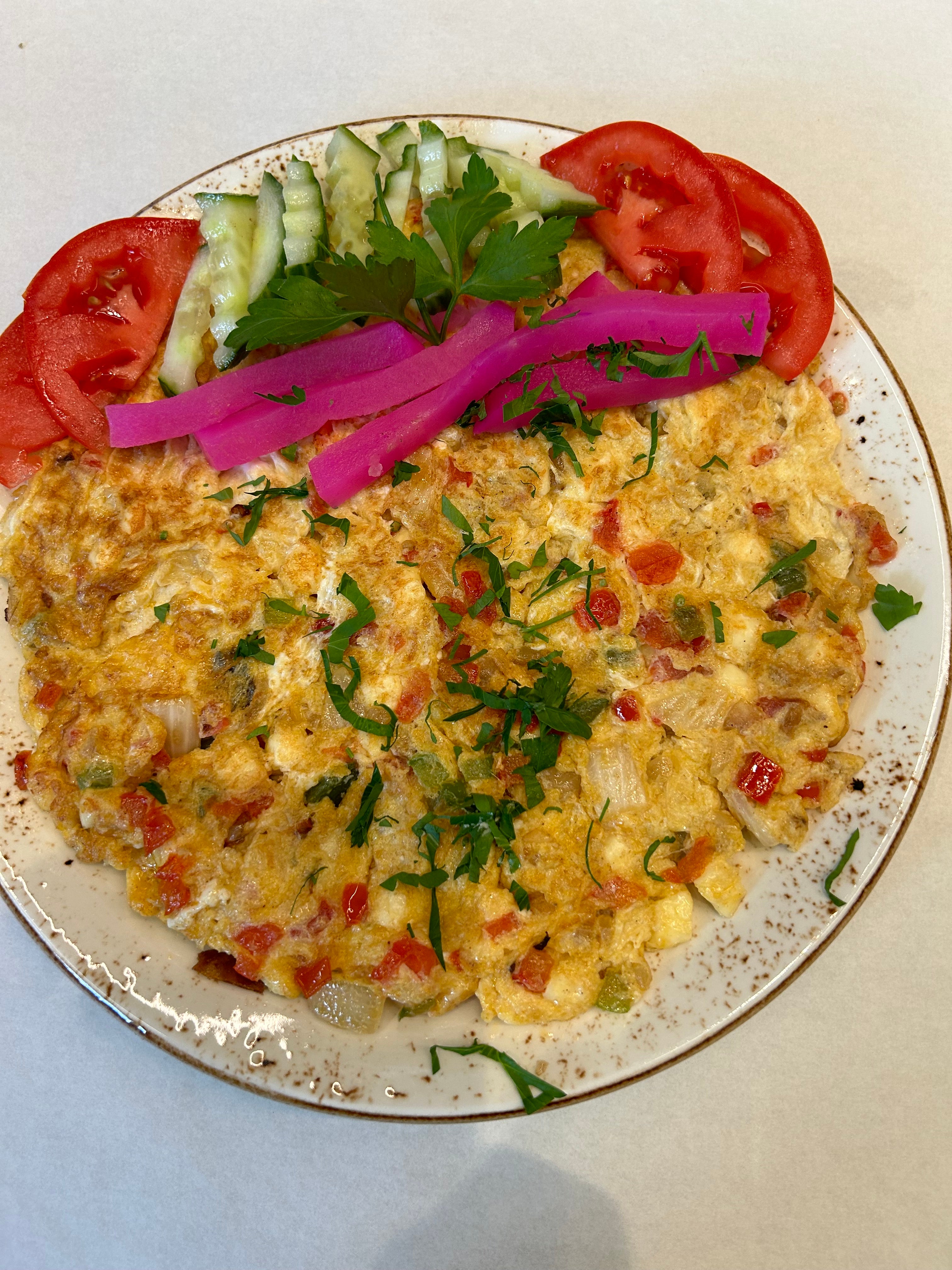 Omelet & vegetables