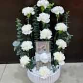 White Carnations In Vase