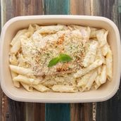 Brown Pasta Chicken Alfredo