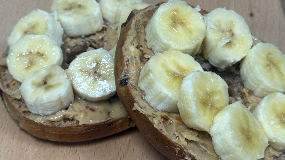 Banana and Peanut Butter Bagel