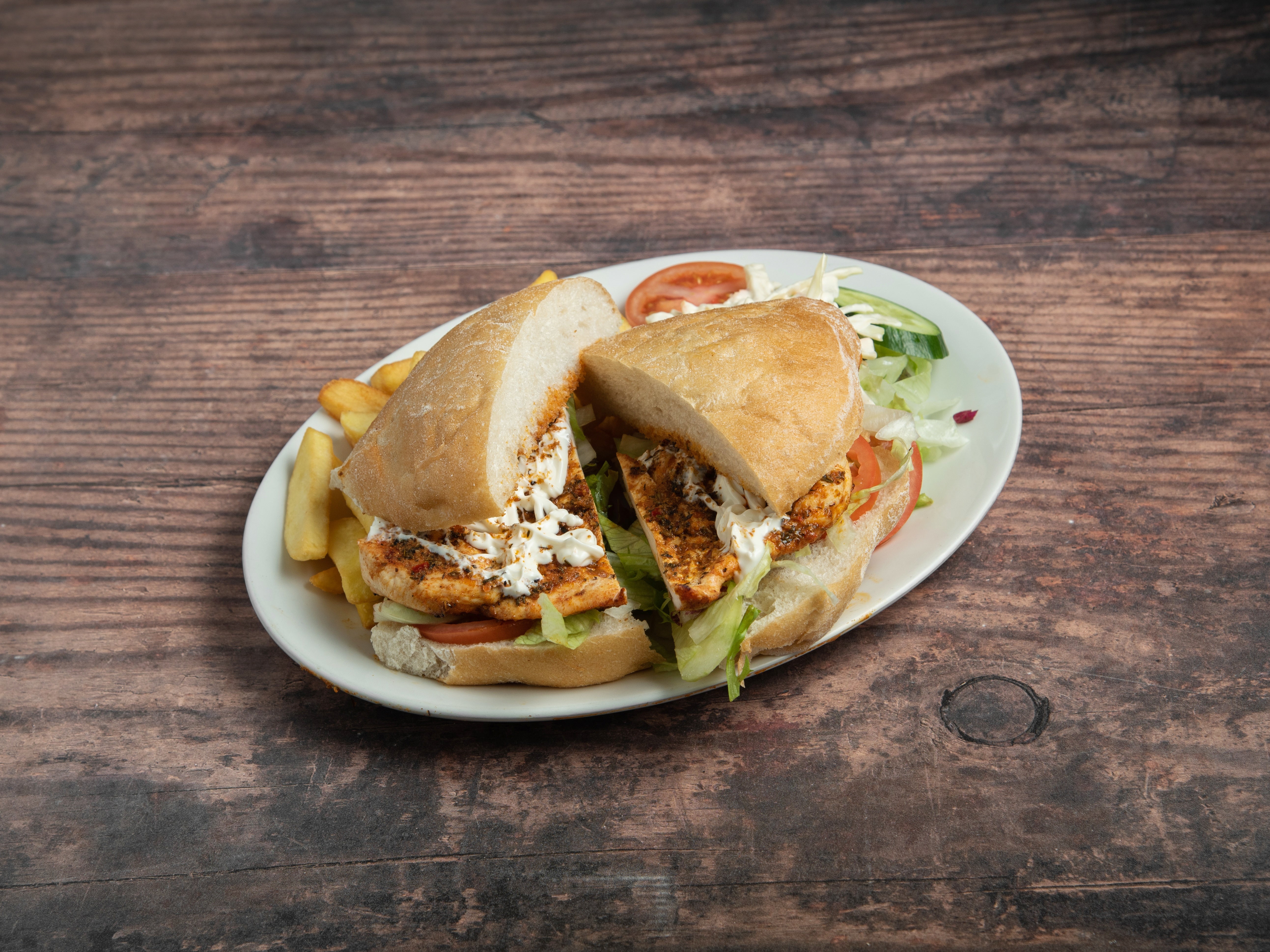 BBQ- Cajun Grilled Chicken burger meal Deal