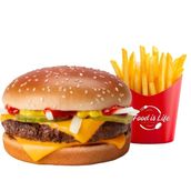 Cheese Burger With Fries