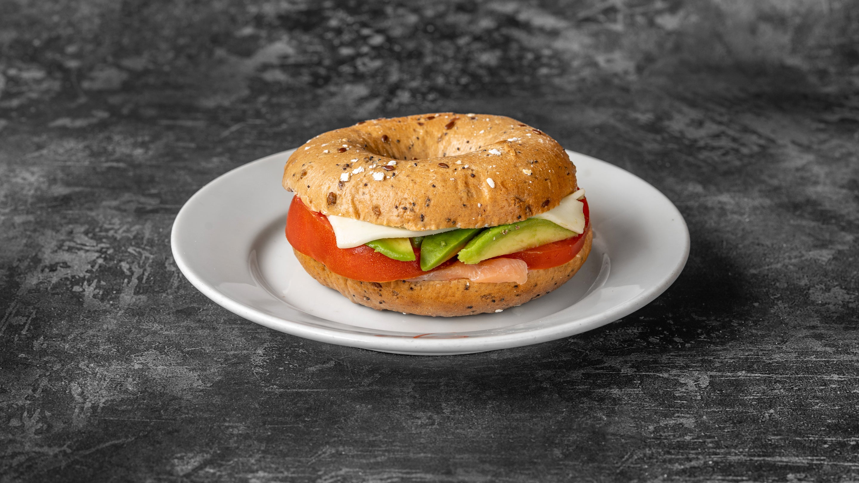 Salmon Avocado Bagel