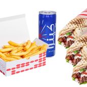 Three Lebanese bread meat shawarma combo