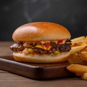 Chili Cheese Burger & Fries