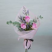 3 Pink Roses – Pink Wrapped
