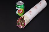 Two Beef Shawarma with french fries and soft drink