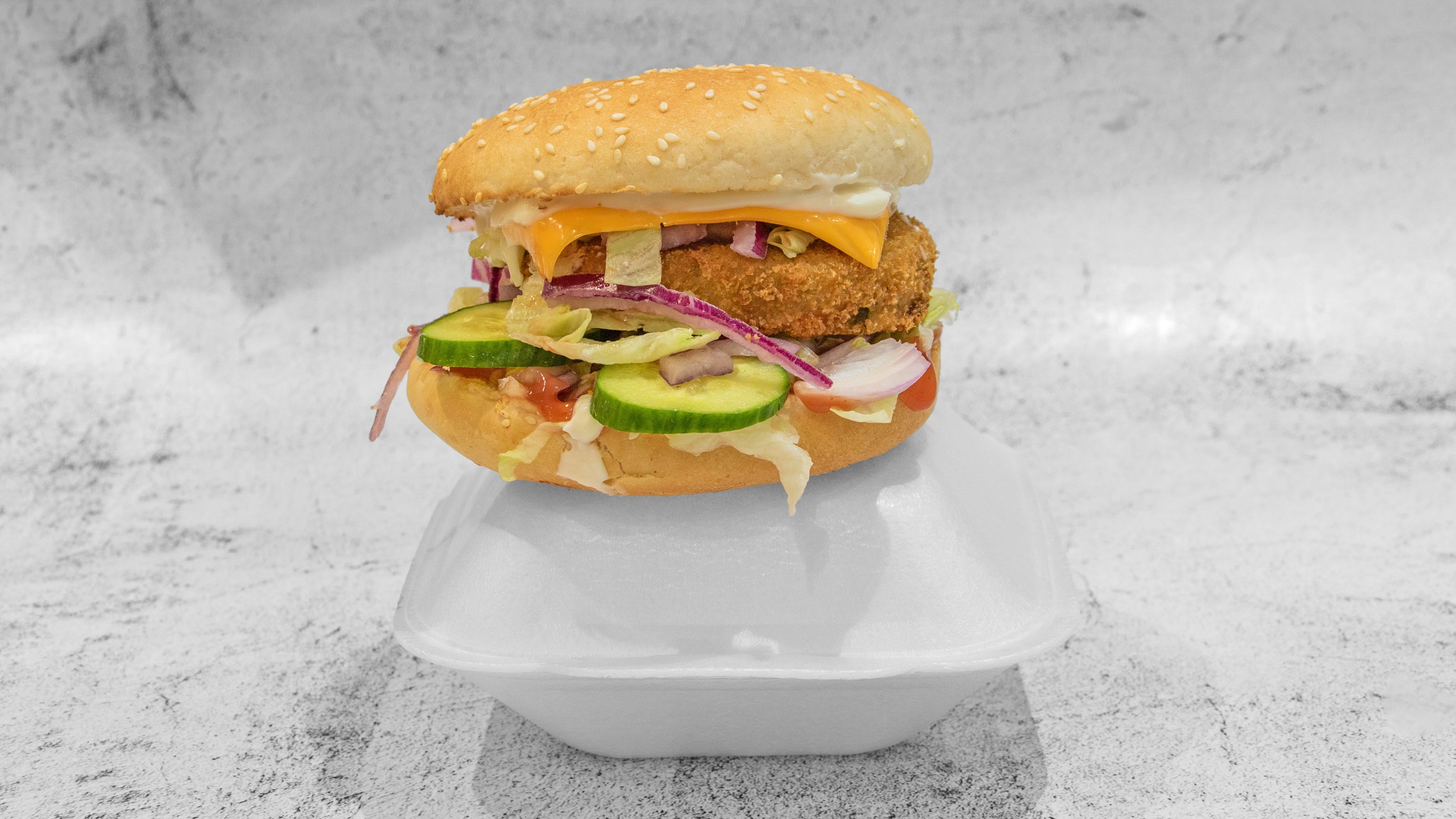 Chicken steak burger