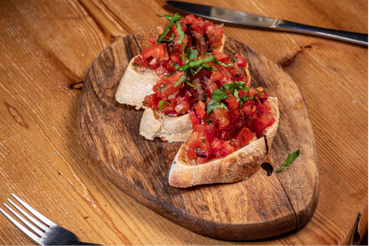 Bruschetta, Tomatoes, Pesto