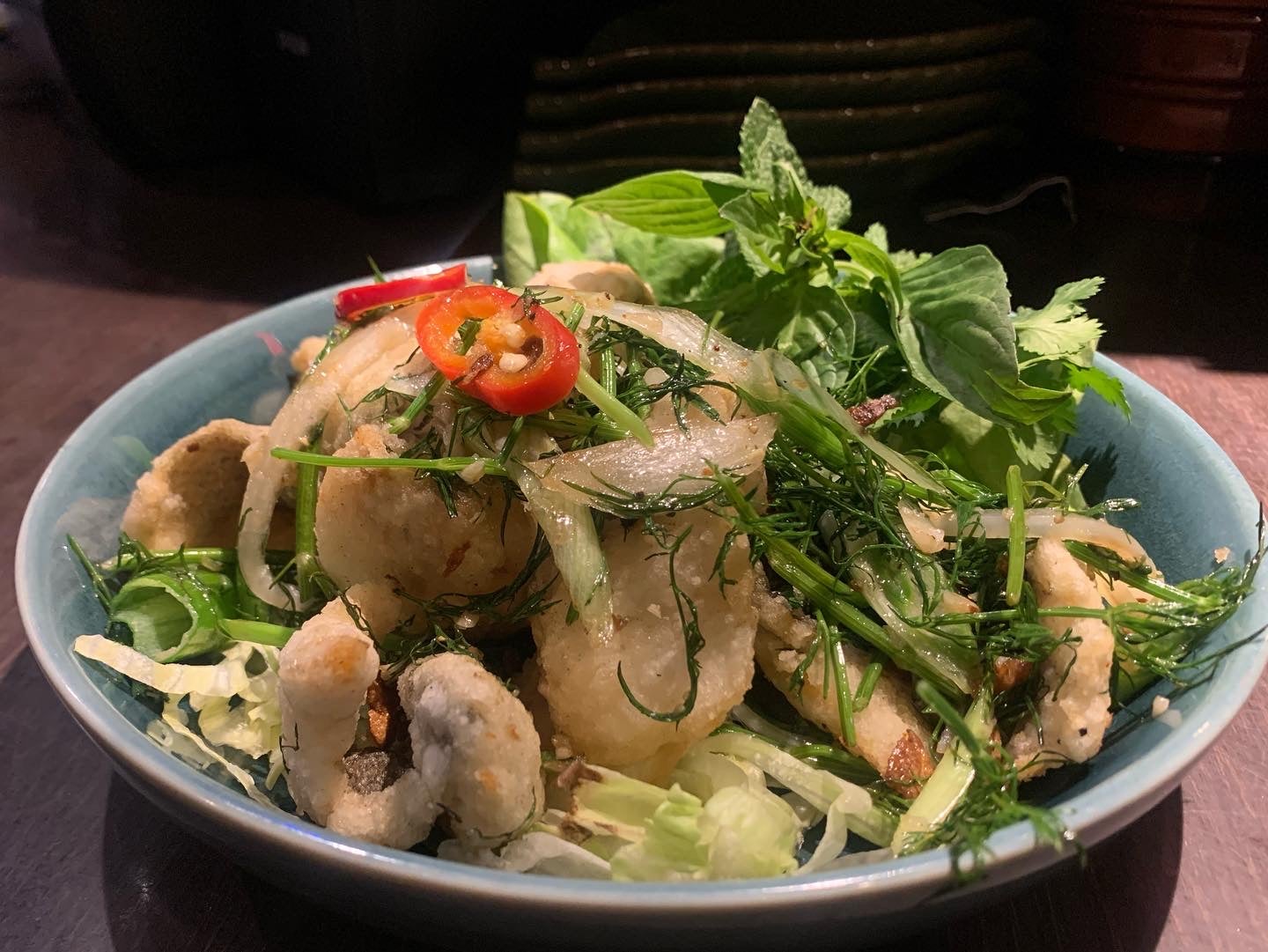 Seabass with Garlic and Chilli