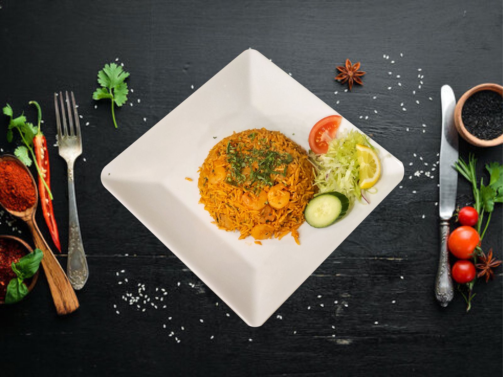 Chicken Tikka or Lamb Tikka Biryani