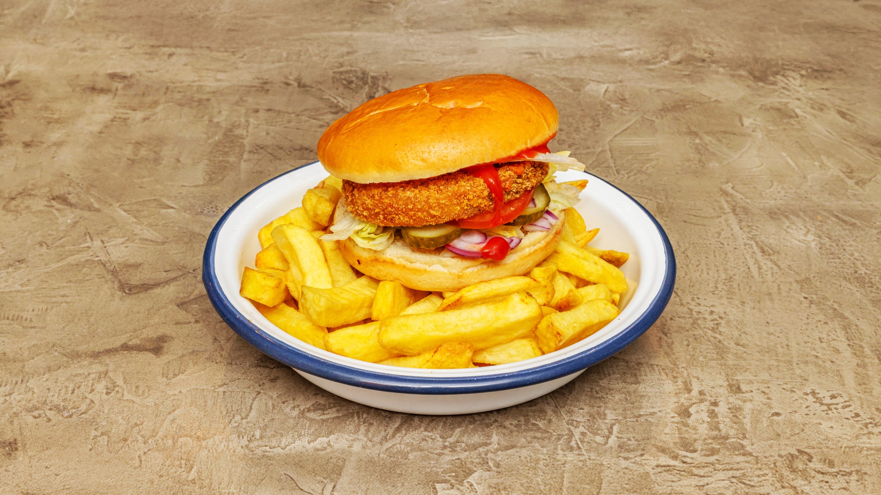 Veggie Bliss Burger & Chips