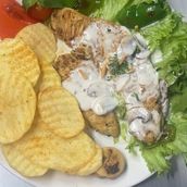 Gas Grilled Chicken From Chicken Breast Meal With Mushroom Sauce