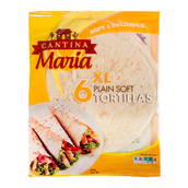 Cantina Maria Flour Tortillas Plain Soft XL 6 Pieces 360 G