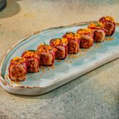 White Beans with Pastirami Sushi