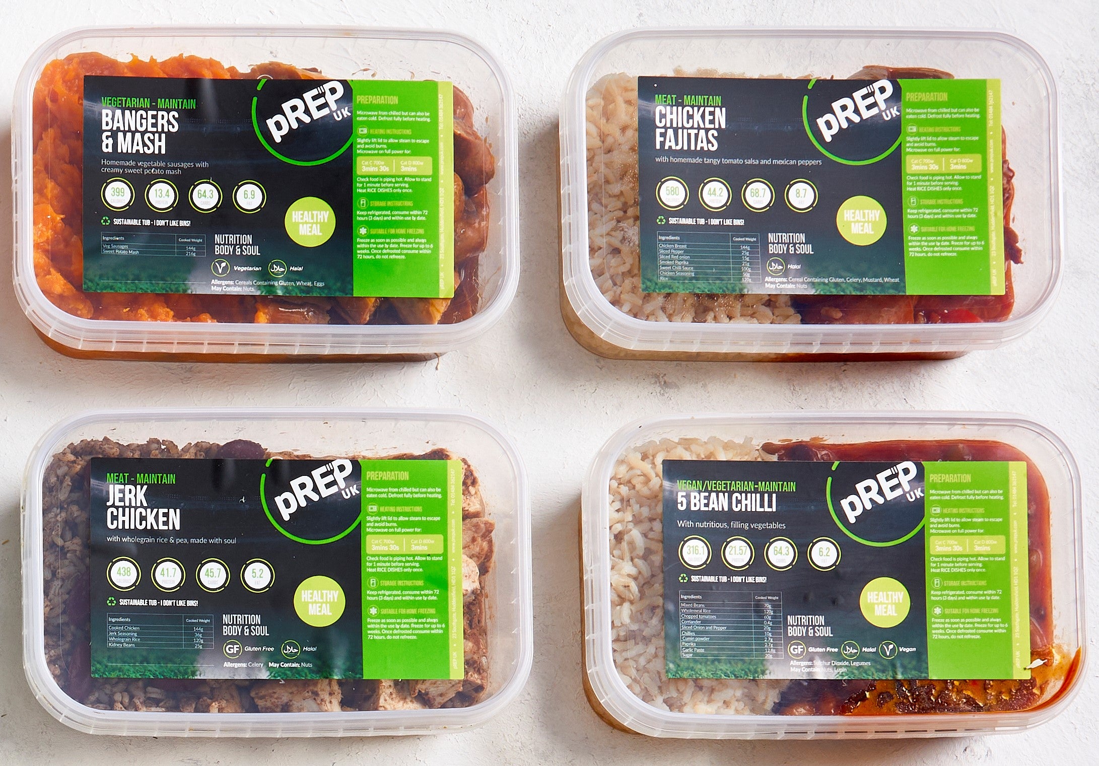 4 for £12 frozen meals from the menu