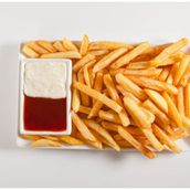 French Fries With Ketchup And Mayo