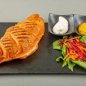 Croissant With Salmon And Greek Cheese