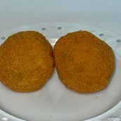 Arancini Stuffed With Rice, Mushrooms And Peas