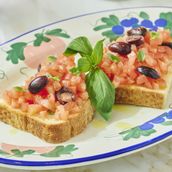 Bruschetta Tomatoes with Fresh Oregano & Olives	