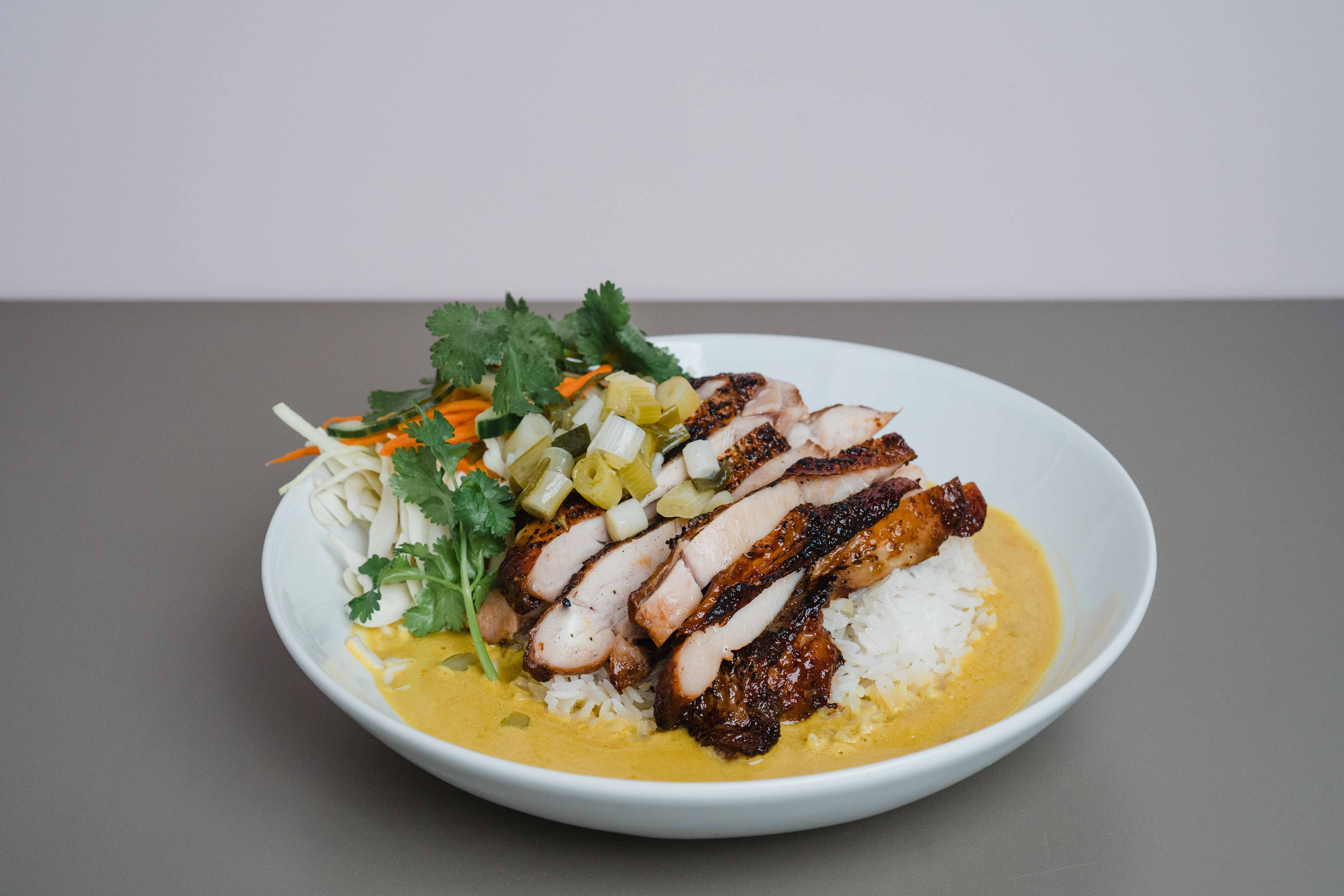 Char Siu Chicken Coconut Curry Rice Bowl