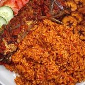 Jollof Rice Combo Fried Fish With Plantain Only 