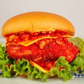 fried chicken cheetos burger