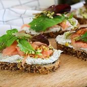 Bruschetta with salmon