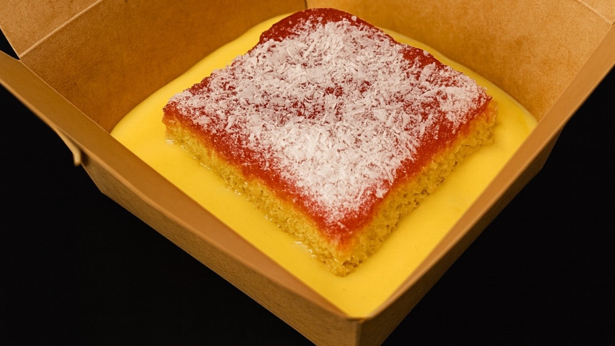 Fresh Homemade Jam & Coconut Sponge with Custard