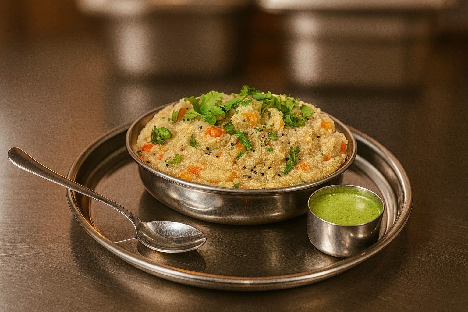 Upma And Coconut Chutney