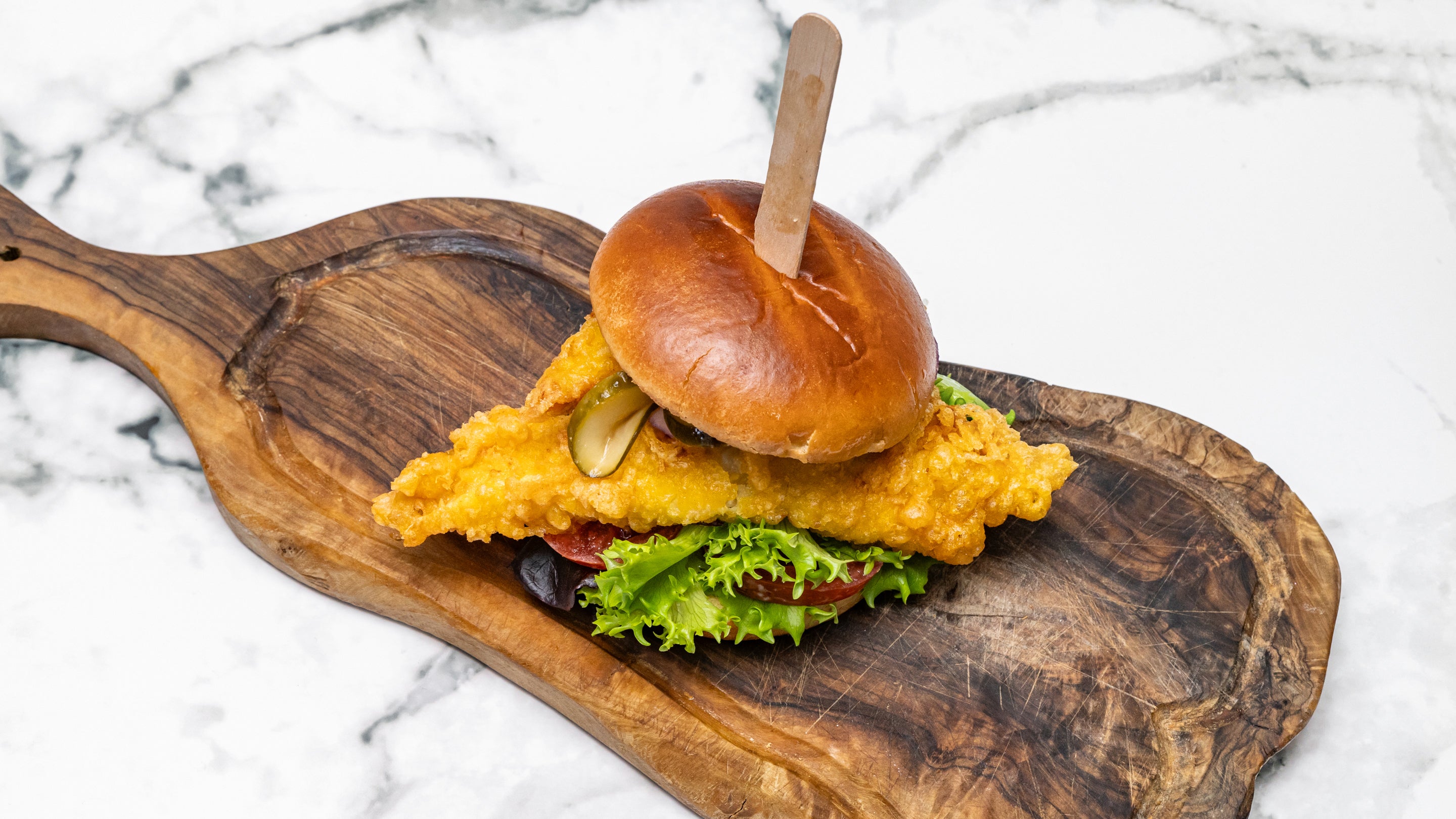 Cod Fillet Burger With Chips