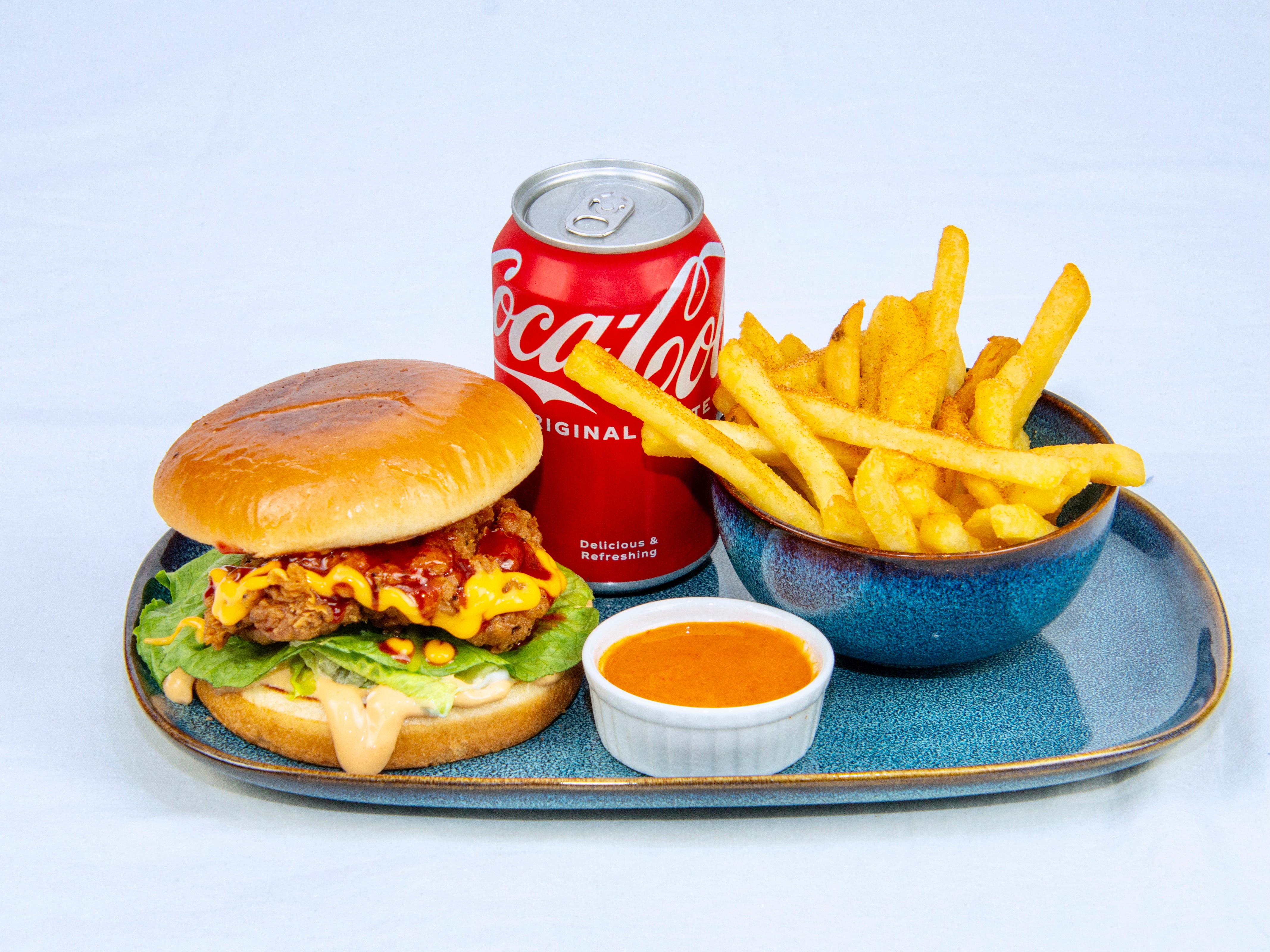 Crispy Periland Fried Chicken Burger