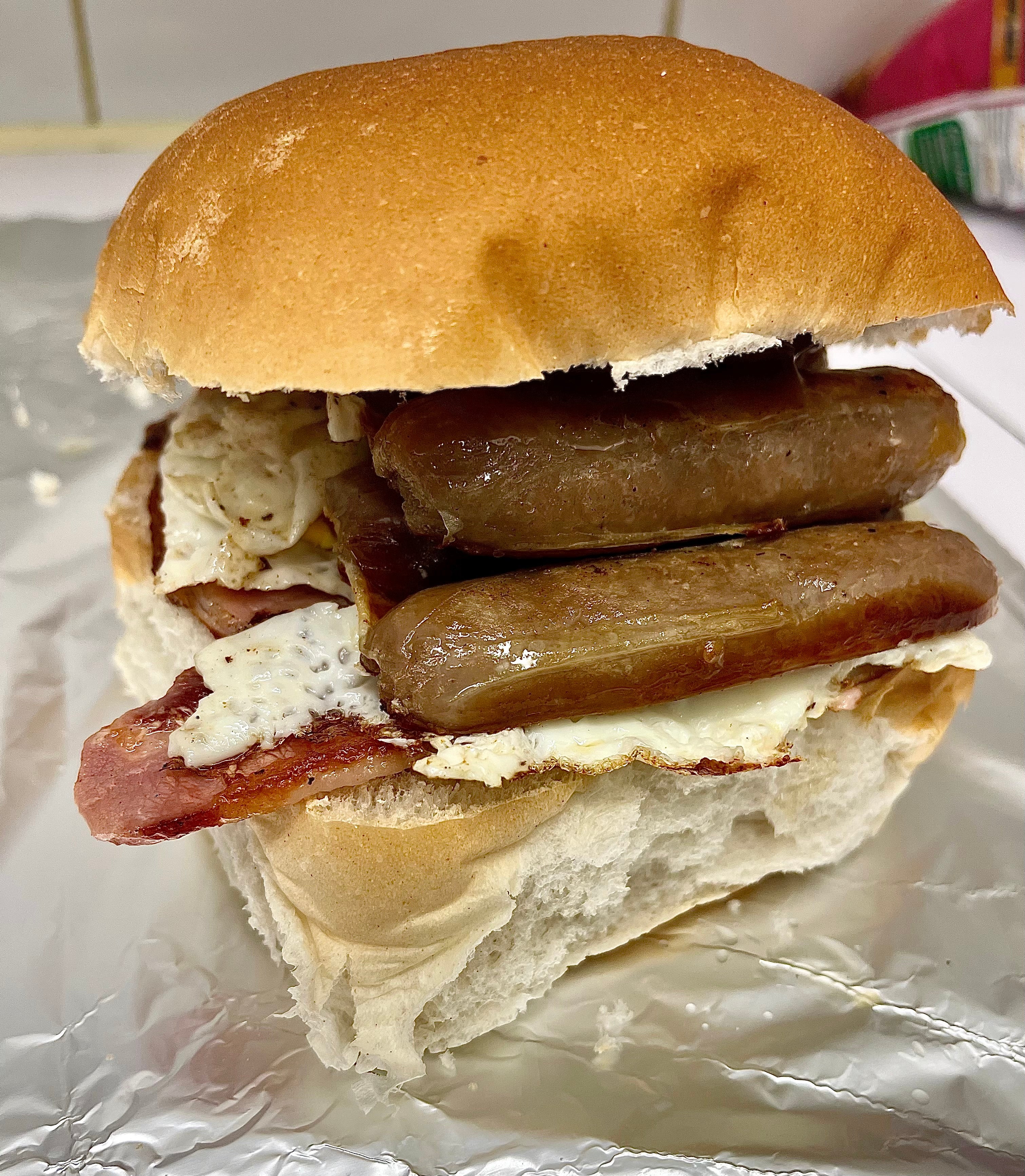 Large Bacon, Sausage and Egg Cob