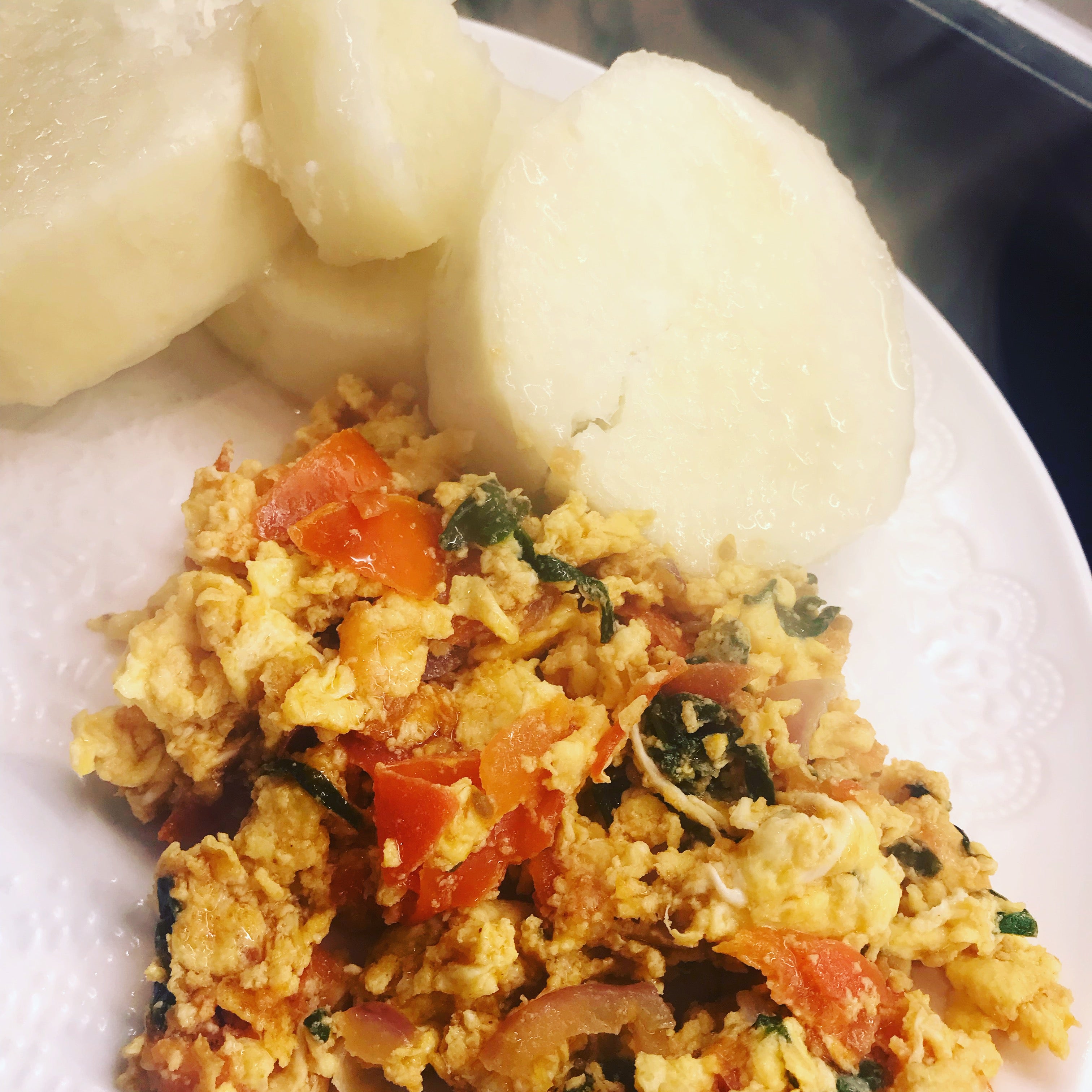 Yam and egg