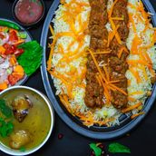 Afghani Pulao With Meat Kabab 