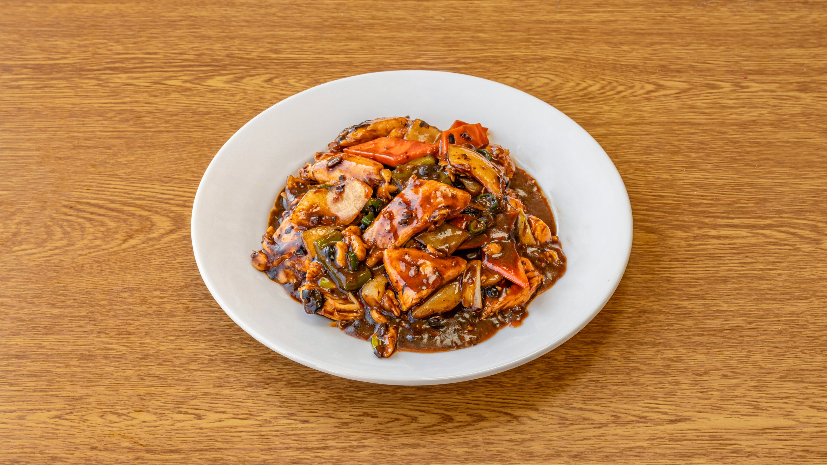 Chicken with Green Pepper in Black Bean Sauce 士召鸡