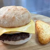Egg And Beef Sausage Sourdough Muffin