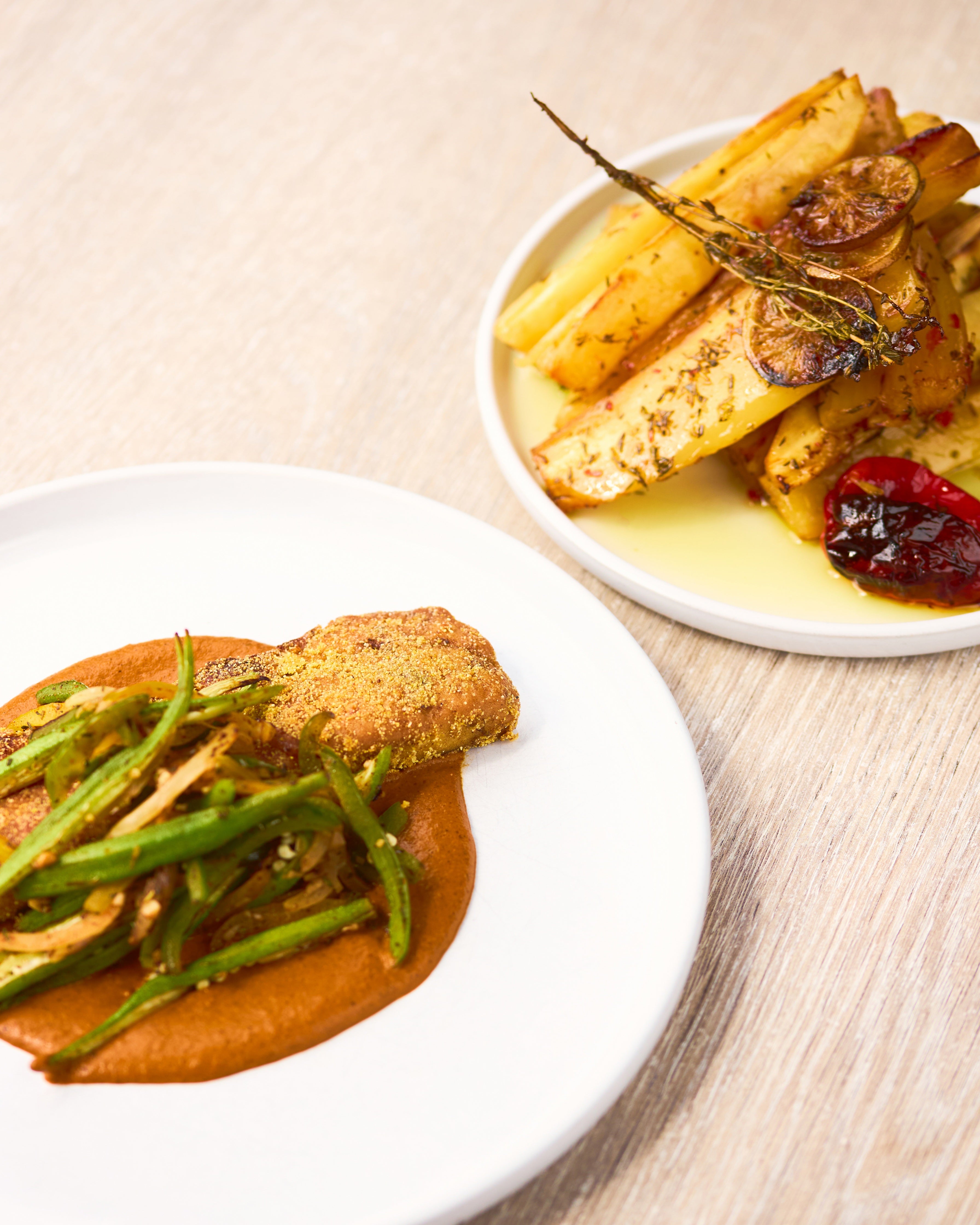 Bajan Fried “Fish” and Cassava Chilli-Lime Chips