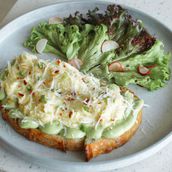 Avocado with Scrambled Eggs on Sourdough