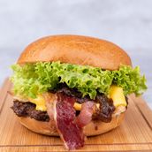 Beef Bacon Cheese Burger With Fries