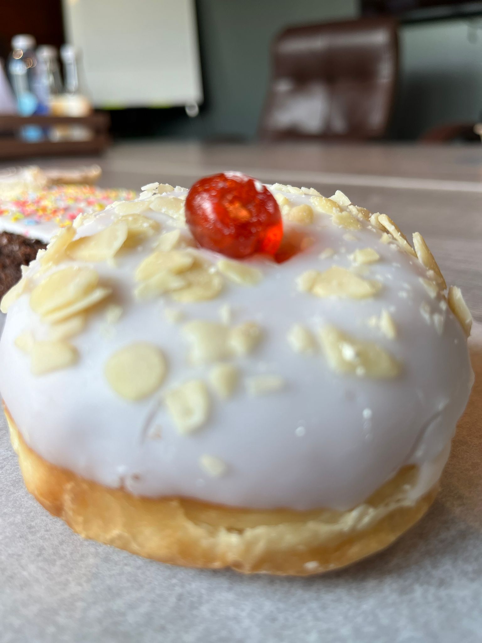 Cherry Bakewell Donut