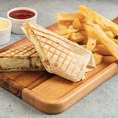 Battered Halloumi Wrap & Chips
