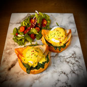 Spinach Turkey Ham Benedict