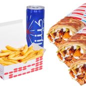 Three Saj chicken shawarma combo