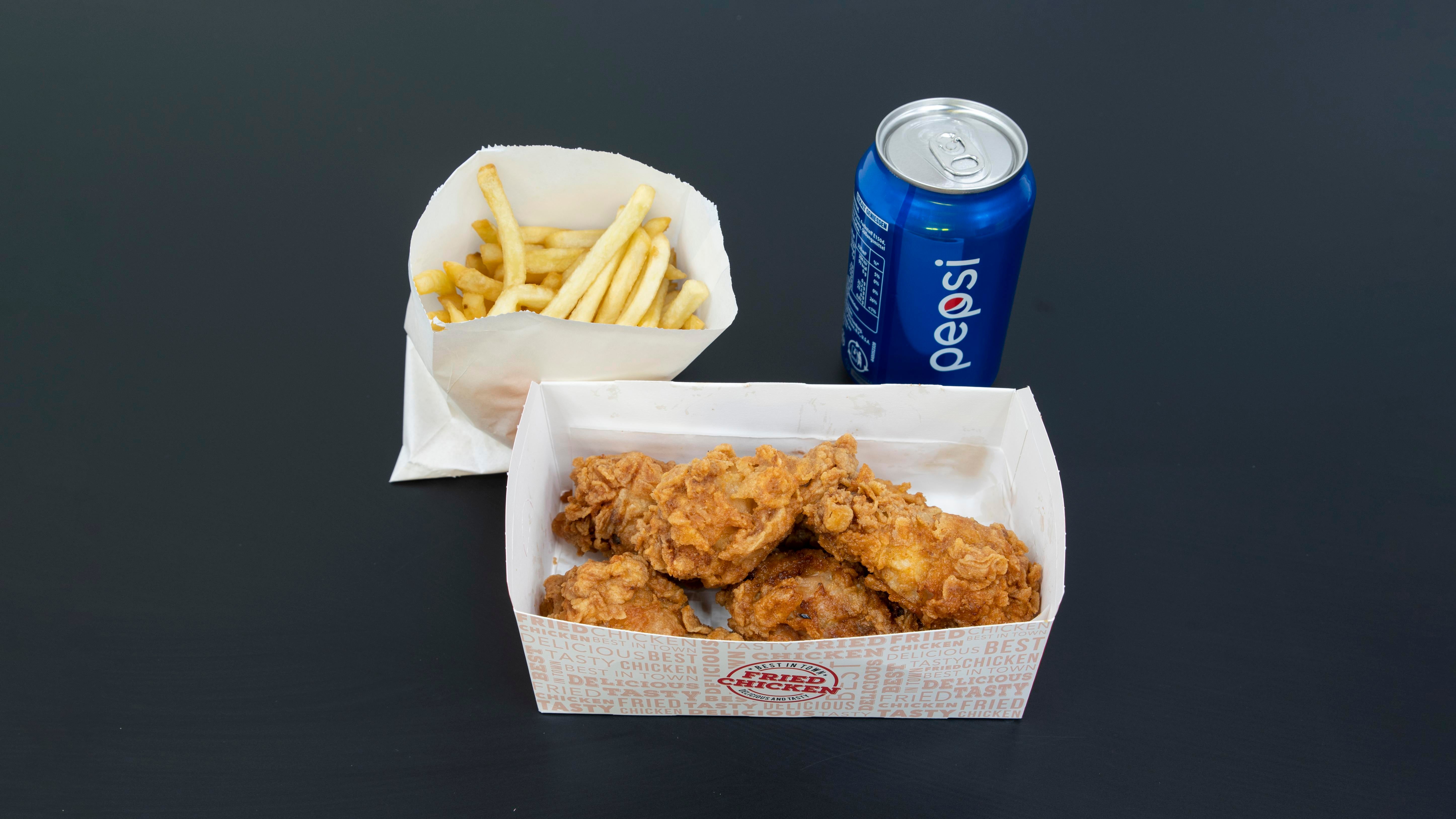 6 Wings Meal, Fries and Drink
