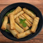 A dozen vegetable spring rolls