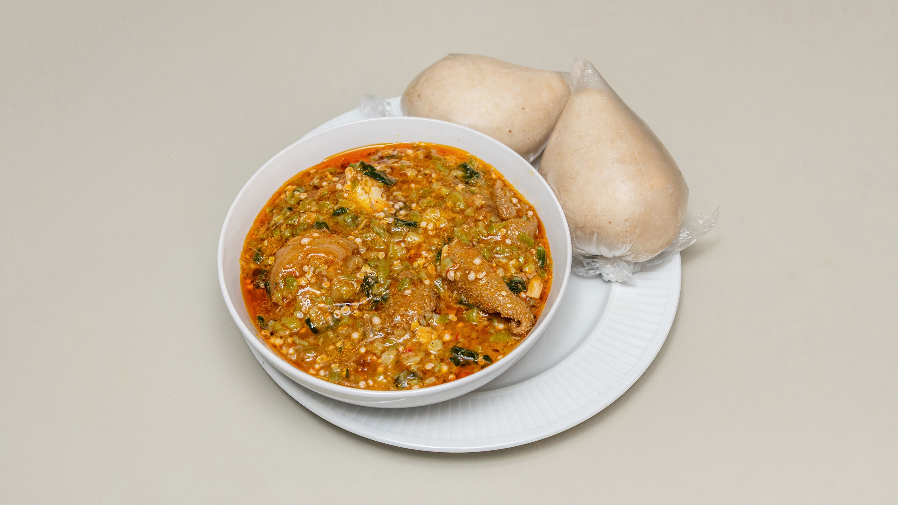 Banku and Okra Stew