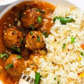 Veg. Manchurian With Rice